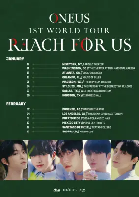 Oneus anuncia datas e cidades para a etapa americana e latino -americana da 1ª turnê mundial